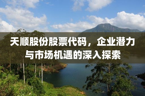 天順股份股票代碼，企業(yè)潛力與市場(chǎng)機(jī)遇的深入探索