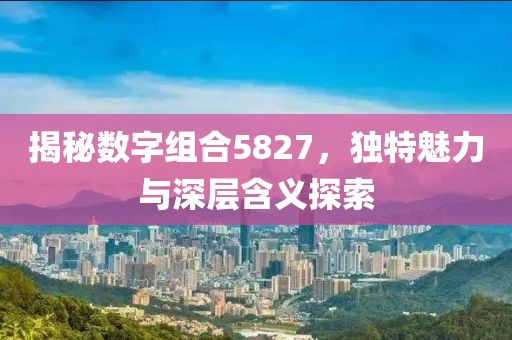 揭秘數(shù)字組合5827，獨特魅力與深層含義探索