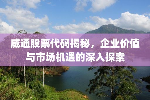 威通股票代碼揭秘，企業價值與市場機遇的深入探索