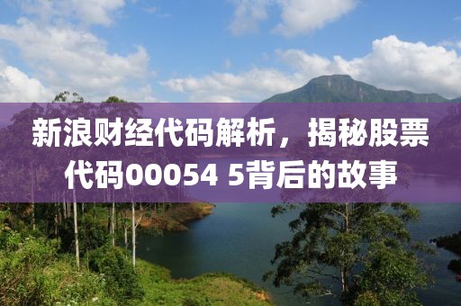 新浪財經(jīng)代碼解析，揭秘股票代碼00054 5背后的故事