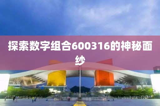 探索數(shù)字組合600316的神秘面紗