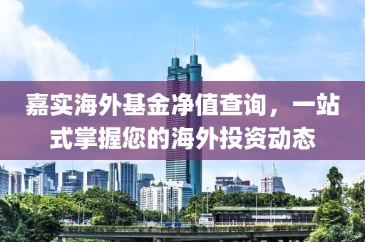 嘉实海外基金净值查询，一站式掌握您的海外投资动态