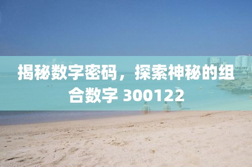 揭秘數字密碼，探索神秘的組合數字 300122