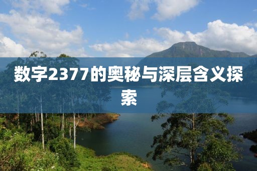 數字2377的奧秘與深層含義探索