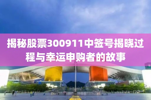 揭秘股票300911中签号揭晓过程与幸运申购者的故事