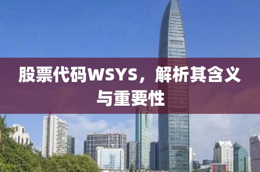 股票代碼WSYS，解析其含義與重要性