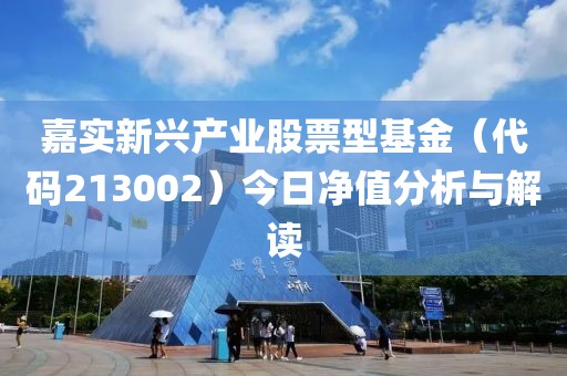 嘉实新兴产业股票型基金（代码213002）今日净值分析与解读