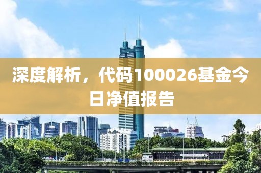 深度解析，代碼100026基金今日凈值報(bào)告