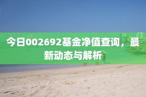 今日002692基金净值查询，最新动态与解析