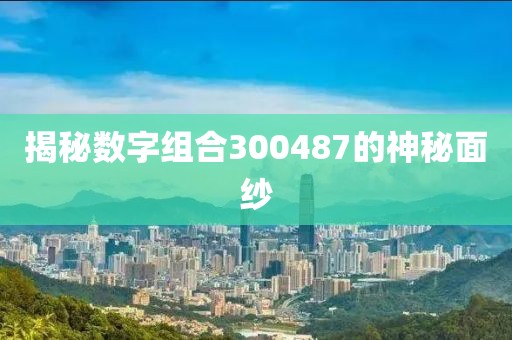 揭秘數(shù)字組合300487的神秘面紗