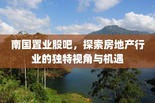 南國置業股吧，探索房地產行業的獨特視角與機遇