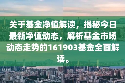 关于基金净值解读，揭秘今日最新净值动态，解析基金市场动态走势的161903基金全面解读。