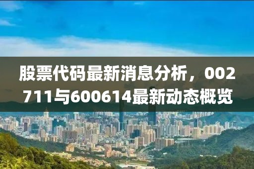 股票代碼最新消息分析，002711與600614最新動態概覽