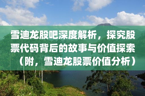 雪迪龍股吧深度解析，探究股票代碼背后的故事與價值探索（附，雪迪龍股票價值分析）