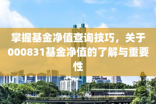 掌握基金凈值查詢技巧，關(guān)于000831基金凈值的了解與重要性