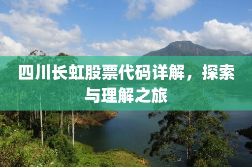 四川长虹股票代码详解，探索与理解之旅